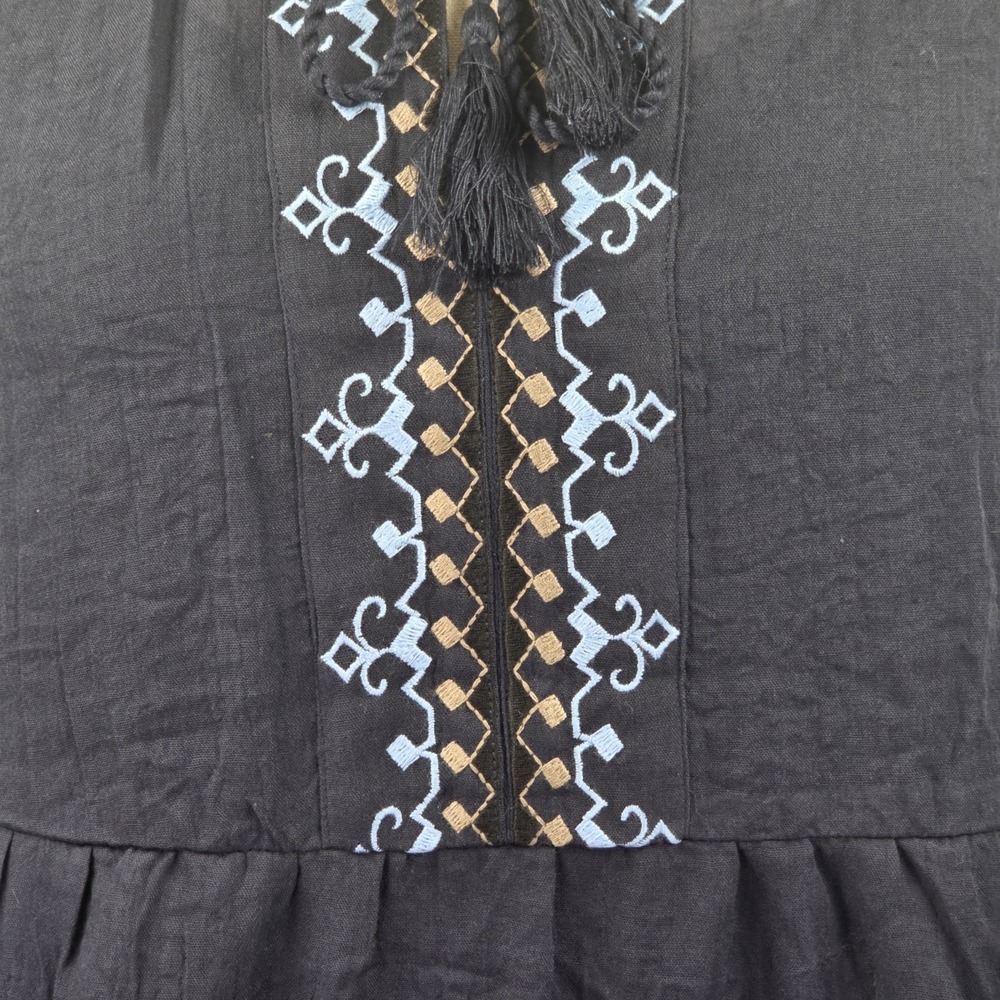 LOVESTITCH Blue Sleeveless Midi Dress Women's Large Embroidered Boho‎ Resortwear - Picture 2 of 8